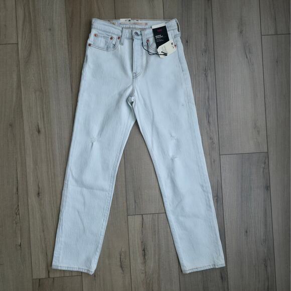 Levi's Wedgie Straight Ankle Light Wash Button Fly Jeans Women Sz 24 x 28 - Picture 14 of 15